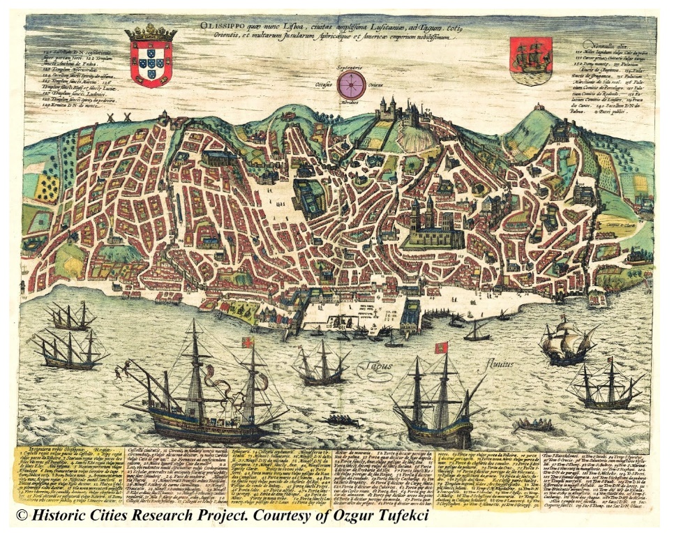 Panoramic Map of Lisbon