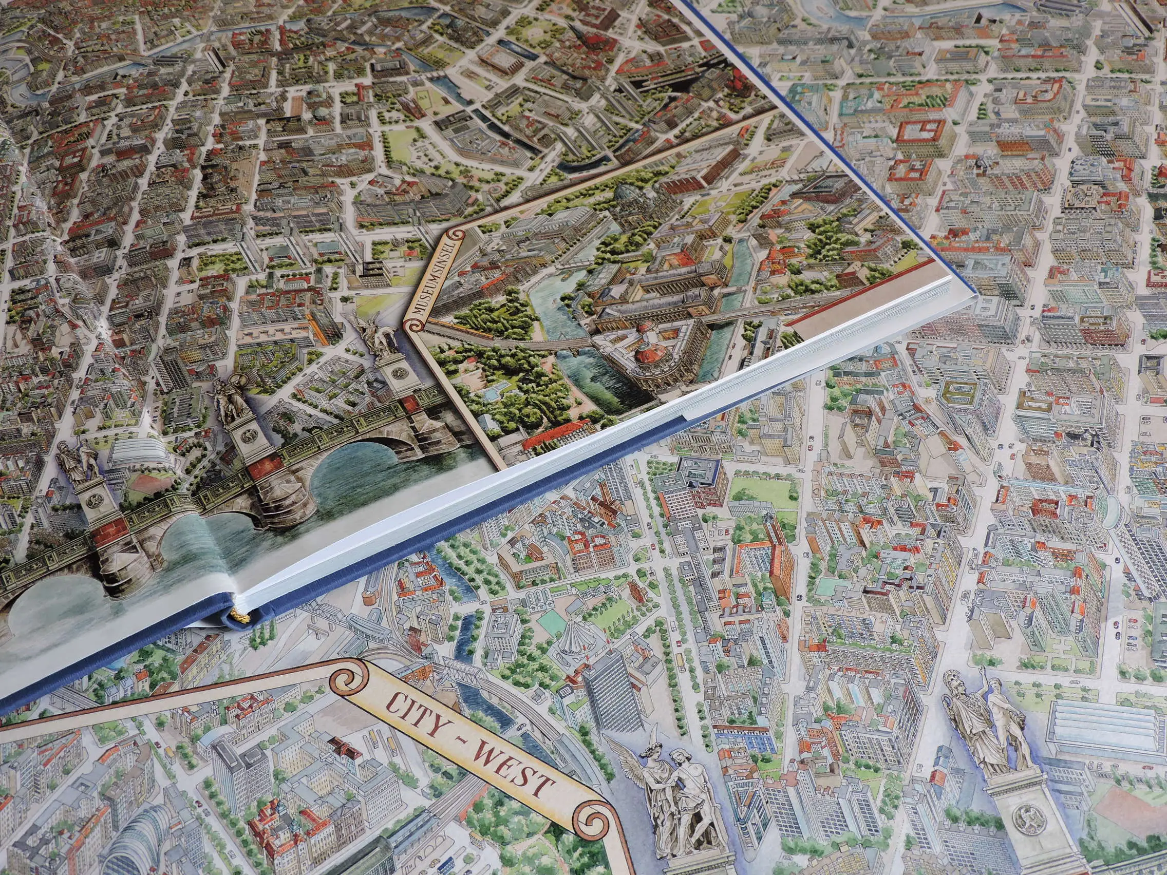 Hand-drawn panoramic map of Berlin by Ruben Atayan, 2012