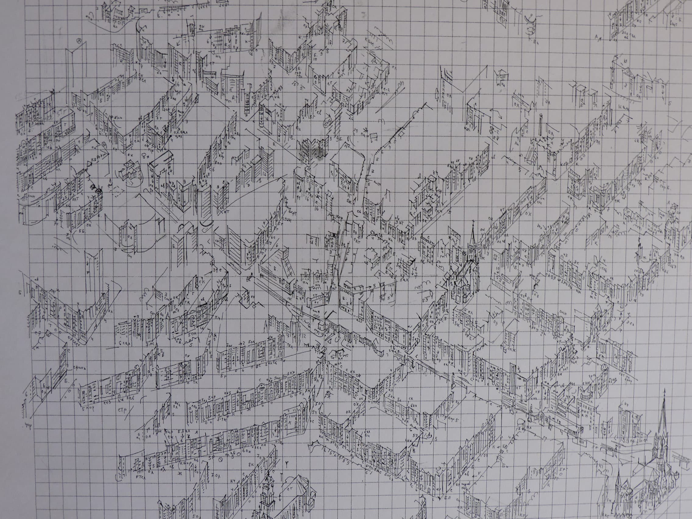 Hand-drawn panoramic map of Berlin by Ruben Atayan, 2012